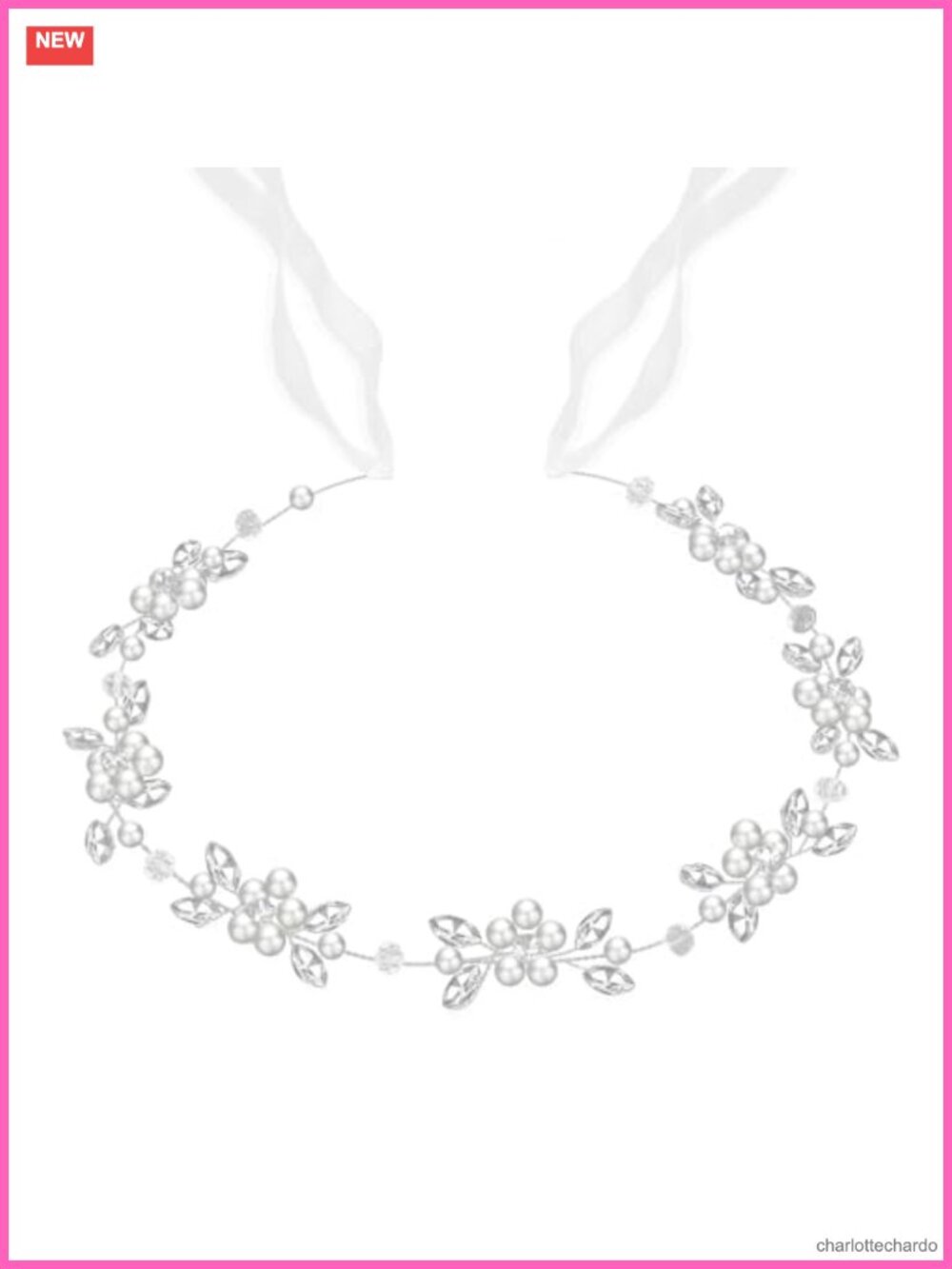Silver Wedding Headband Flower Girl Headpiece Crystal Pearl Hair Accessory